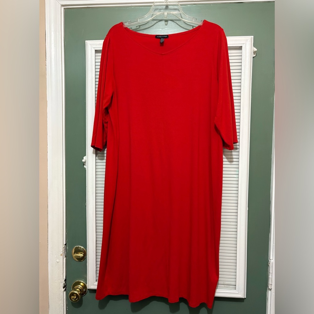 Eileen Fisher LAVA Viscose Jersey Dress Sz Large